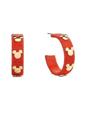 NWT Disney x Baublebar Mickey Mouse Red Hoop Earrings